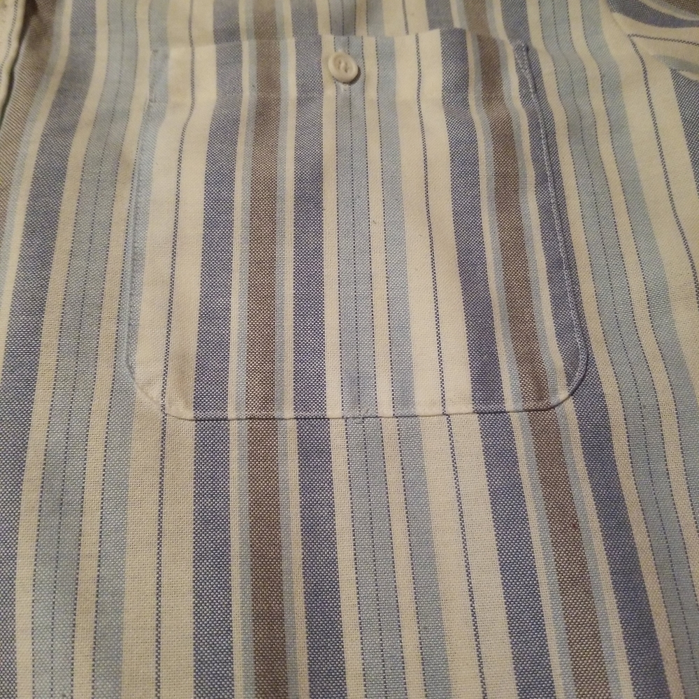 Vintage Saddlebrook Mens Striped Short Sleeve Button up Shirt XLarge - Picture 5 of 12